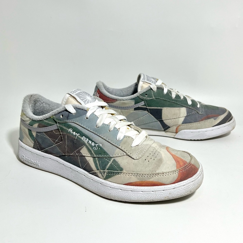 REEBOK CLUB C 85 X EAMES "COMPOSITION" Multi GY Men 8 1068 Sneaker Shoe Trainer
